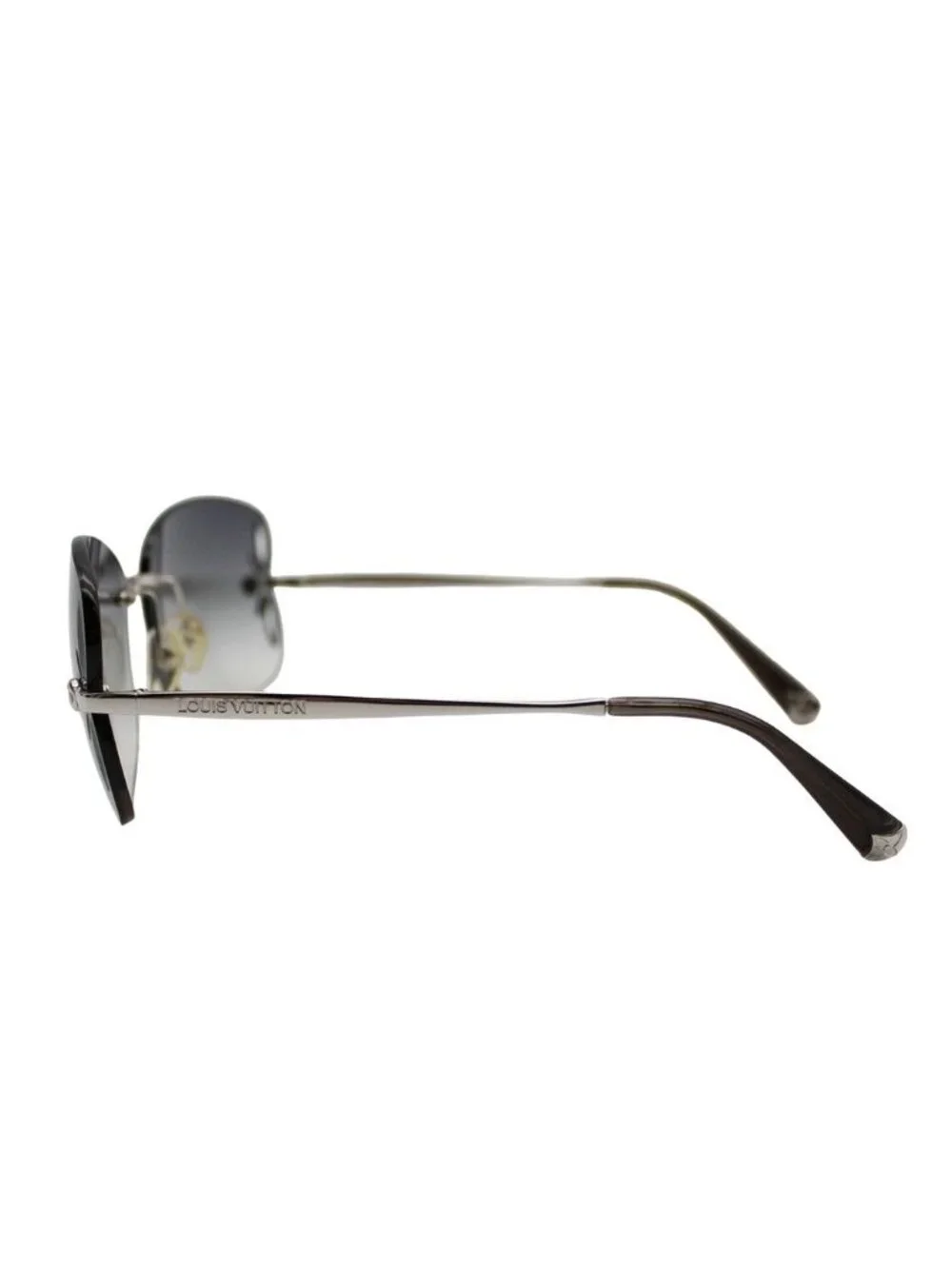 Louis Vuitton Sunglasses Metal Acetate Lily Teardrop Gray Adults Eyewear